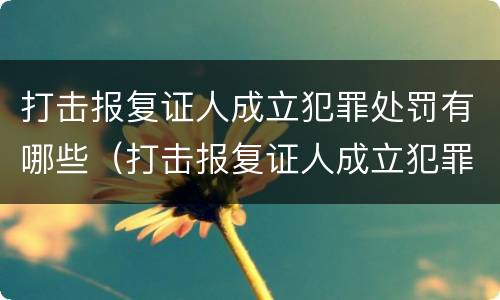 打击报复证人成立犯罪处罚有哪些（打击报复证人成立犯罪处罚有哪些条件）