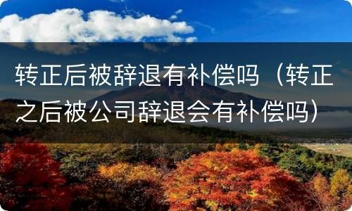 转正后被辞退有补偿吗（转正之后被公司辞退会有补偿吗）