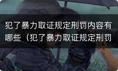 犯了暴力取证规定刑罚内容有哪些（犯了暴力取证规定刑罚内容有哪些法律）