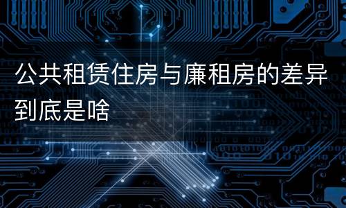 公共租赁住房与廉租房的差异到底是啥