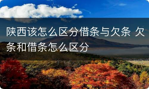 陕西该怎么区分借条与欠条 欠条和借条怎么区分
