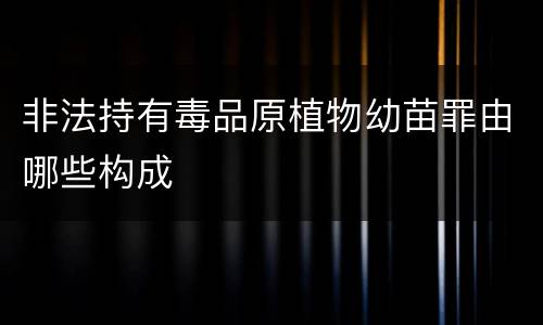 非法持有毒品原植物幼苗罪由哪些构成