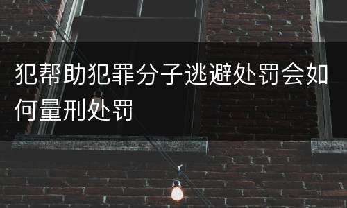 犯帮助犯罪分子逃避处罚会如何量刑处罚
