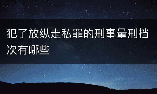 犯了放纵走私罪的刑事量刑档次有哪些