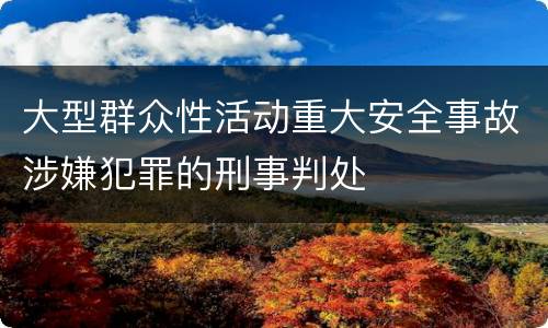 大型群众性活动重大安全事故涉嫌犯罪的刑事判处