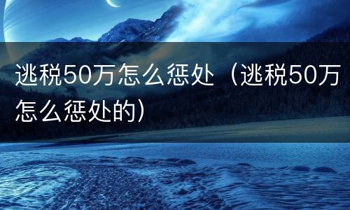 逃税50万怎么惩处（逃税50万怎么惩处的）