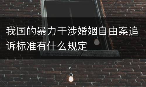 我国的暴力干涉婚姻自由案追诉标准有什么规定