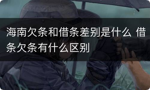 海南欠条和借条差别是什么 借条欠条有什么区别