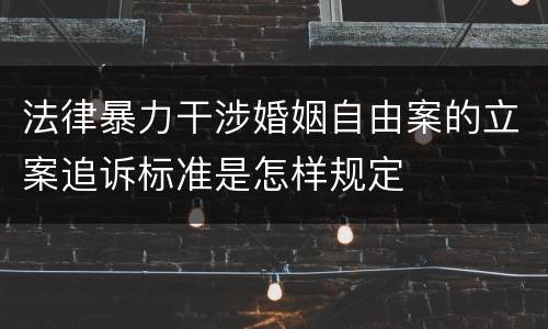 法律暴力干涉婚姻自由案的立案追诉标准是怎样规定