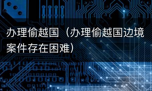 办理偷越国（办理偷越国边境案件存在困难）
