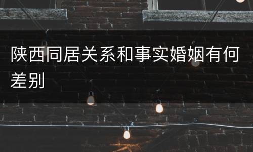 陕西同居关系和事实婚姻有何差别