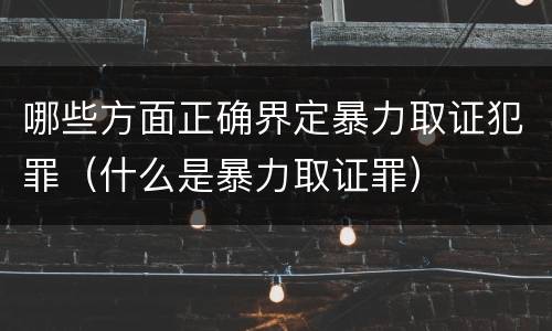 哪些方面正确界定暴力取证犯罪（什么是暴力取证罪）