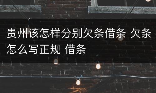 贵州该怎样分别欠条借条 欠条怎么写正规 借条