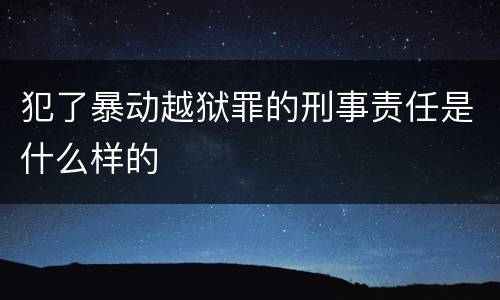 犯了暴动越狱罪的刑事责任是什么样的