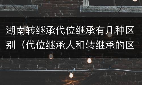 湖南转继承代位继承有几种区别（代位继承人和转继承的区别）