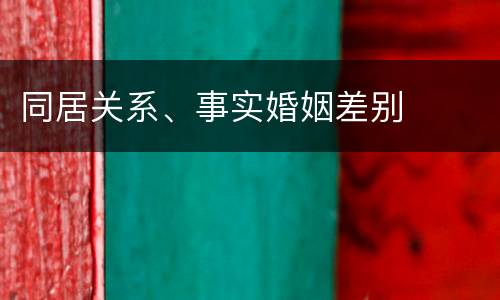 同居关系、事实婚姻差别