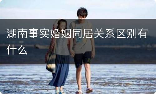 湖南事实婚姻同居关系区别有什么