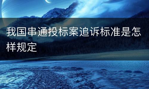 我国串通投标案追诉标准是怎样规定