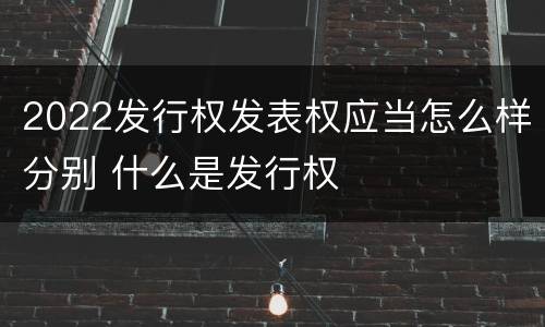 2022发行权发表权应当怎么样分别 什么是发行权