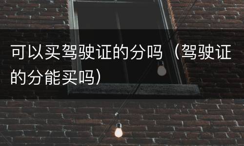 可以买驾驶证的分吗（驾驶证的分能买吗）