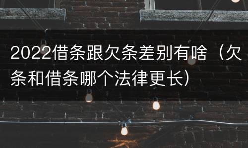 2022借条跟欠条差别有啥（欠条和借条哪个法律更长）
