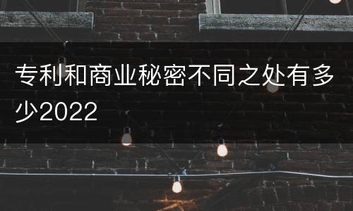 专利和商业秘密不同之处有多少2022