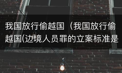 我国放行偷越国（我国放行偷越国(边境人员罪的立案标准是怎么规定）