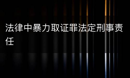 法律中暴力取证罪法定刑事责任