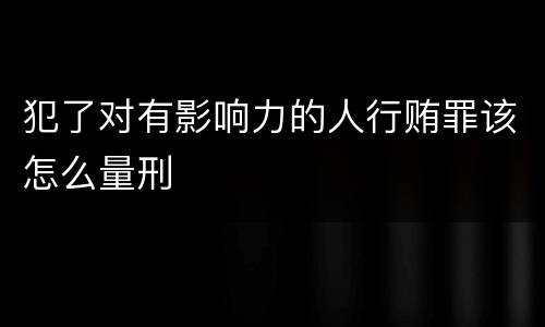 犯了对有影响力的人行贿罪该怎么量刑