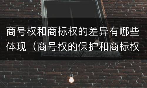 商号权和商标权的差异有哪些体现（商号权的保护和商标权的保护一样是全国性范围的）