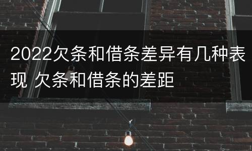 2022欠条和借条差异有几种表现 欠条和借条的差距