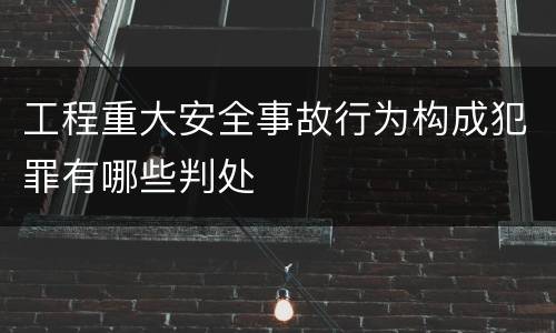 工程重大安全事故行为构成犯罪有哪些判处