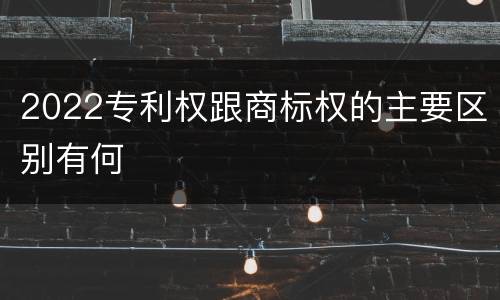 2022专利权跟商标权的主要区别有何