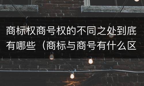 商标权商号权的不同之处到底有哪些（商标与商号有什么区别）