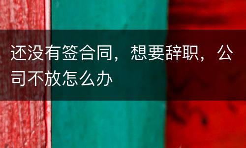 还没有签合同，想要辞职，公司不放怎么办