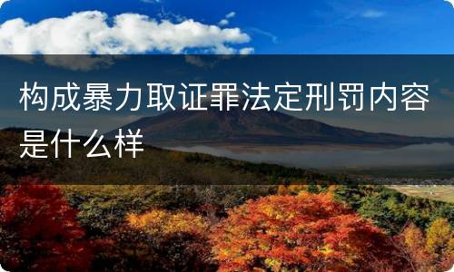构成暴力取证罪法定刑罚内容是什么样
