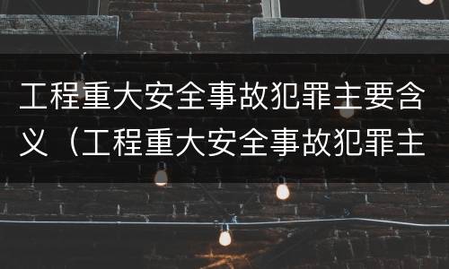 工程重大安全事故犯罪主要含义（工程重大安全事故犯罪主要含义包括）