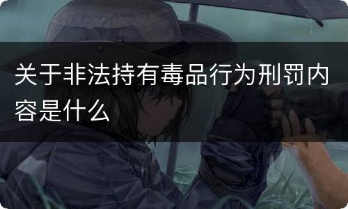 关于非法持有毒品行为刑罚内容是什么