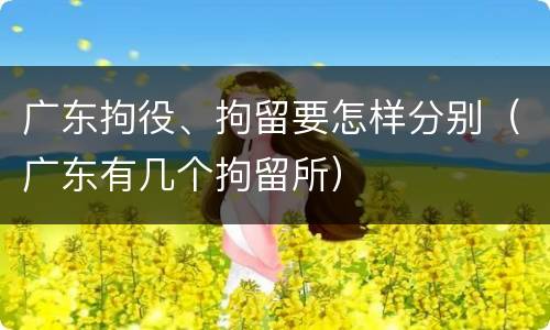 广东拘役、拘留要怎样分别（广东有几个拘留所）