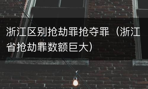 浙江区别抢劫罪抢夺罪（浙江省抢劫罪数额巨大）