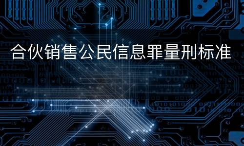 合伙销售公民信息罪量刑标准