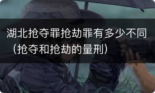 湖北抢夺罪抢劫罪有多少不同（抢夺和抢劫的量刑）