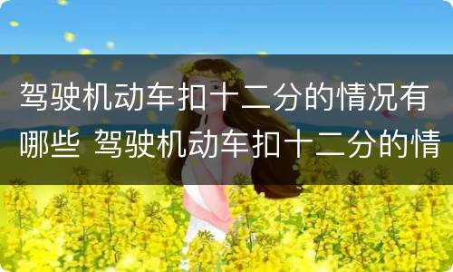 驾驶机动车扣十二分的情况有哪些 驾驶机动车扣十二分的情况有哪些规定
