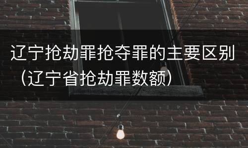 辽宁抢劫罪抢夺罪的主要区别（辽宁省抢劫罪数额）