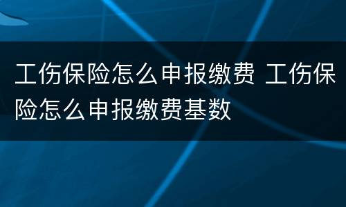 工伤保险怎么申报缴费 工伤保险怎么申报缴费基数