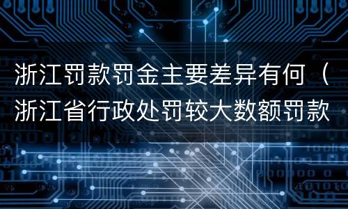 浙江罚款罚金主要差异有何（浙江省行政处罚较大数额罚款怎么界定）
