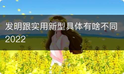 发明跟实用新型具体有啥不同2022