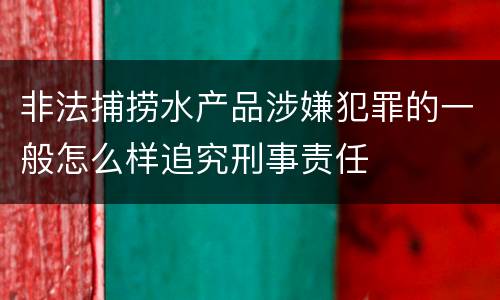 非法捕捞水产品涉嫌犯罪的一般怎么样追究刑事责任