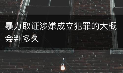 暴力取证涉嫌成立犯罪的大概会判多久