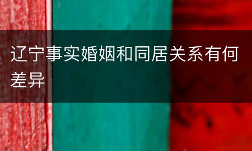 辽宁事实婚姻和同居关系有何差异